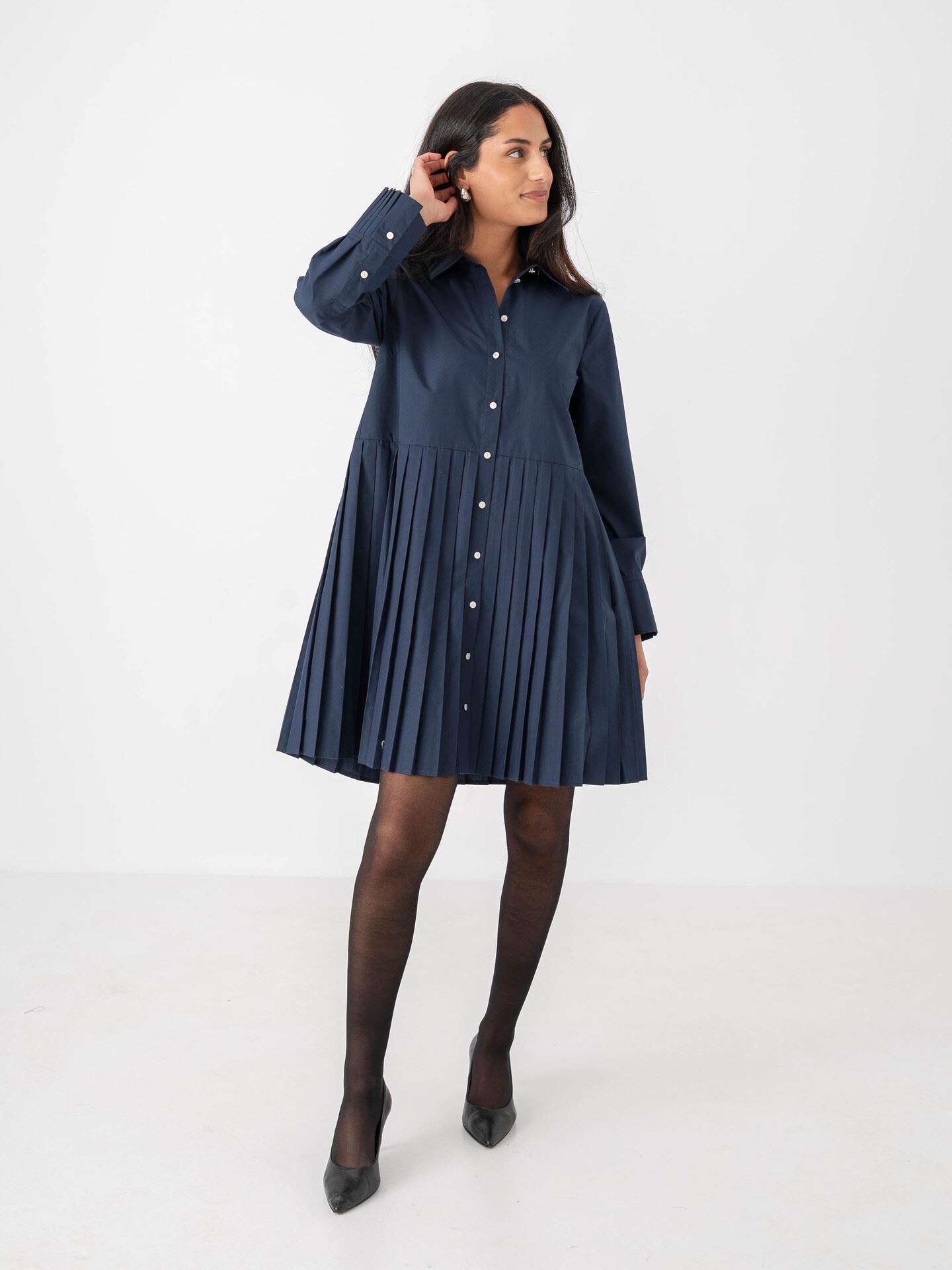 Y.A.S Royelli Long Sleeve Shirt Dress Navy Blazer