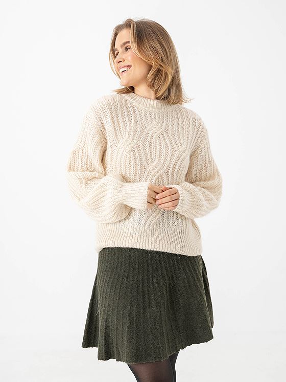 Y.A.S Zuma Long Sleeve Knit Pullover Birch