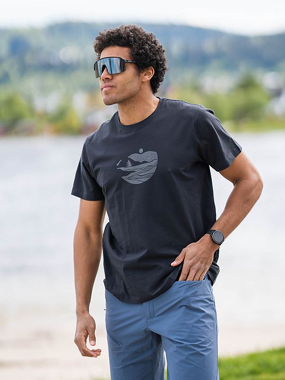 Bergans Nordmarka Organic Cotton Print Tee Men Dark Shadow Grey