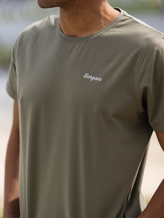 Bergans Nordmarka Organic Cotton Print Tee Men Green Mud