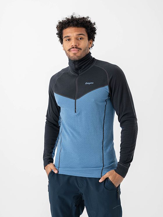 Bergans Inner:Dual Merino Half Zip Men Elemental Blue