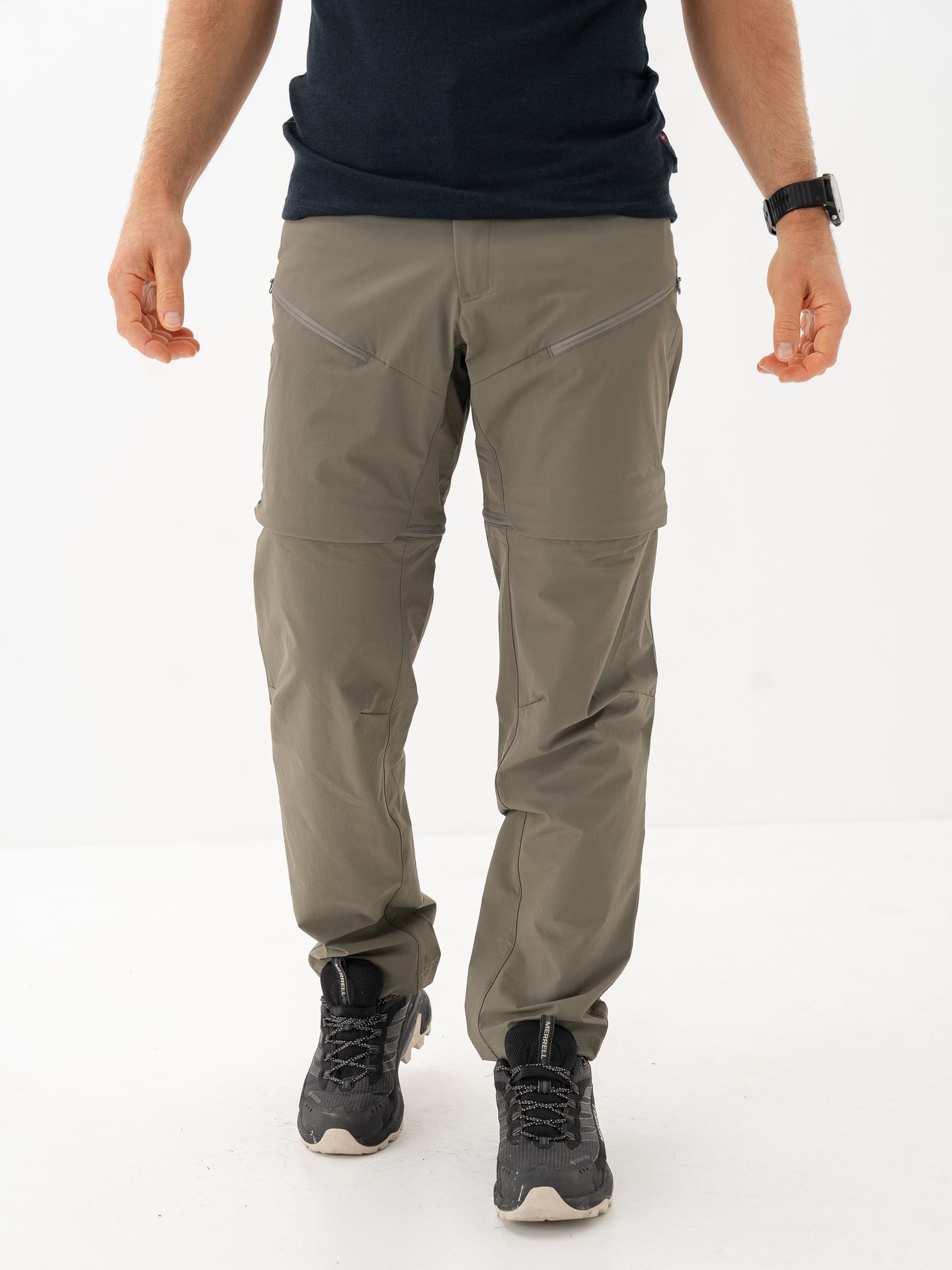 Bergans Convertible Zip-Off Softshell Pants Men Green Mud