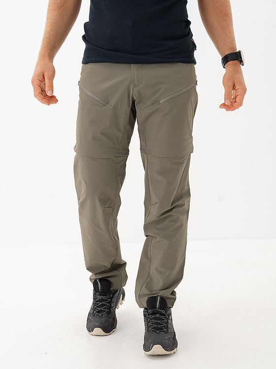 Bergans Convertible Zip-Off Softshell Pants Men Green Mud