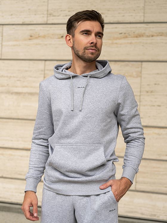 Bula Frame Logo Hoodie Grey Melange