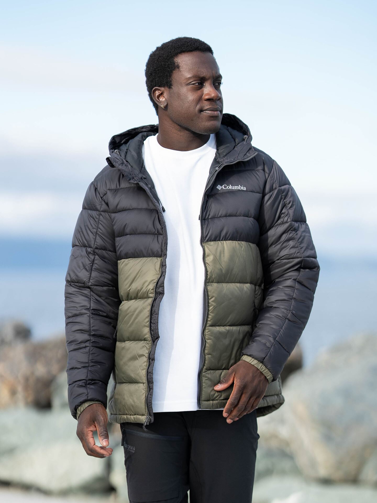 Columbia Buck Butte II Insulated Hooded Jacket Stone Green, Shark