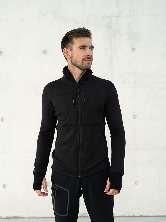 Devold Egga Grid Merino Jacket Man Caviar