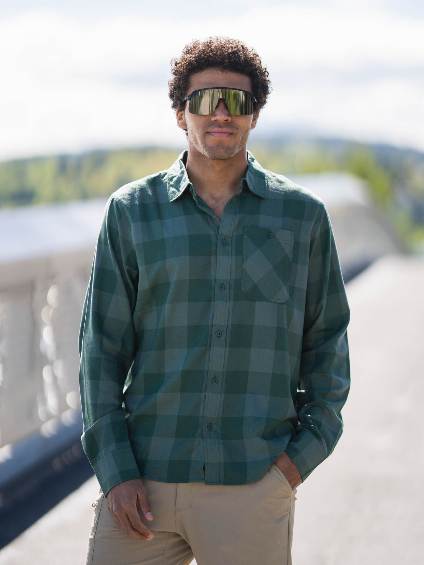 Helly Hansen Aker Flannel Long Sleeve Shirt Jungle Green