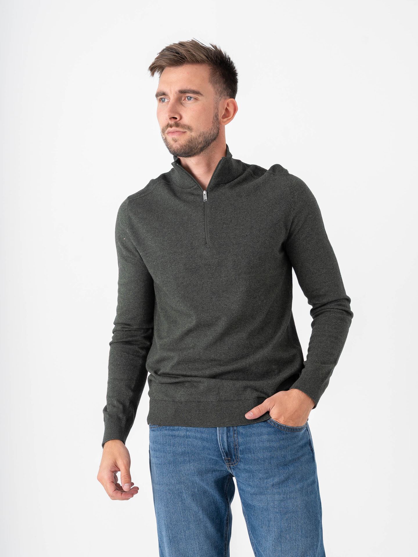 Selected Homme Selected Homme Berg Long Sleeve Half Zip Forest Night Twist