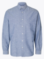 Selected Homme Slim-Sun Shirt Long Sleeve Medium Blue Denim