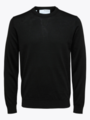 Selected Homme Selected Homme Town Merino Coolmax Knit Crew Black