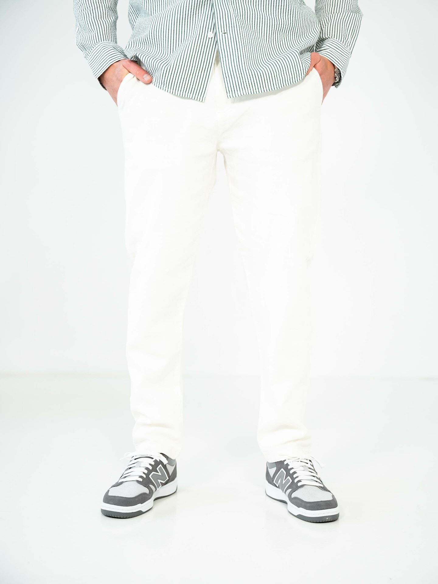 Selected Homme Slim Tape Brody Linen Pant Cloud Dancer