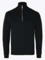 Selected Homme Dane Long Sleeve Knit Structure Half Zip Black