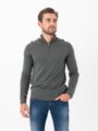 Selected Homme Tray Long Sleeve Knit Merino Half Zip Deep Forest