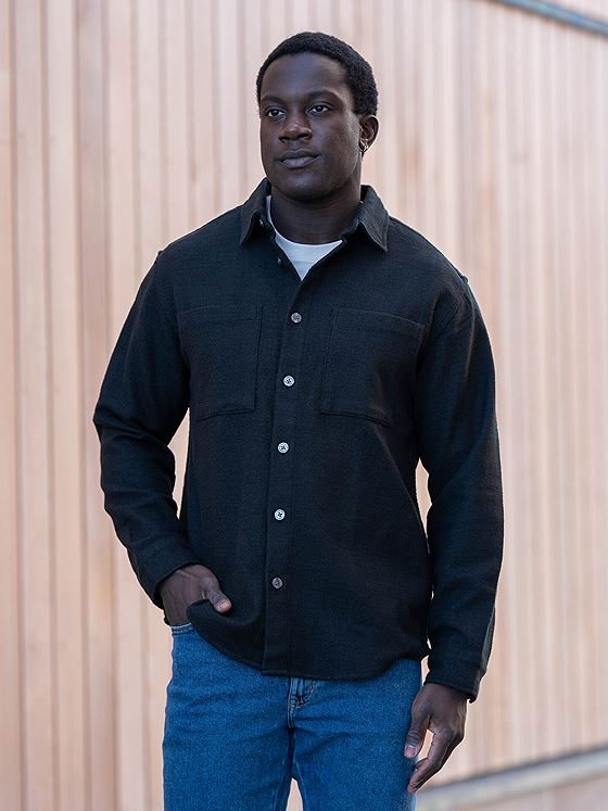 Selected Homme Boucle Check Overshirt Long Sleeve Black