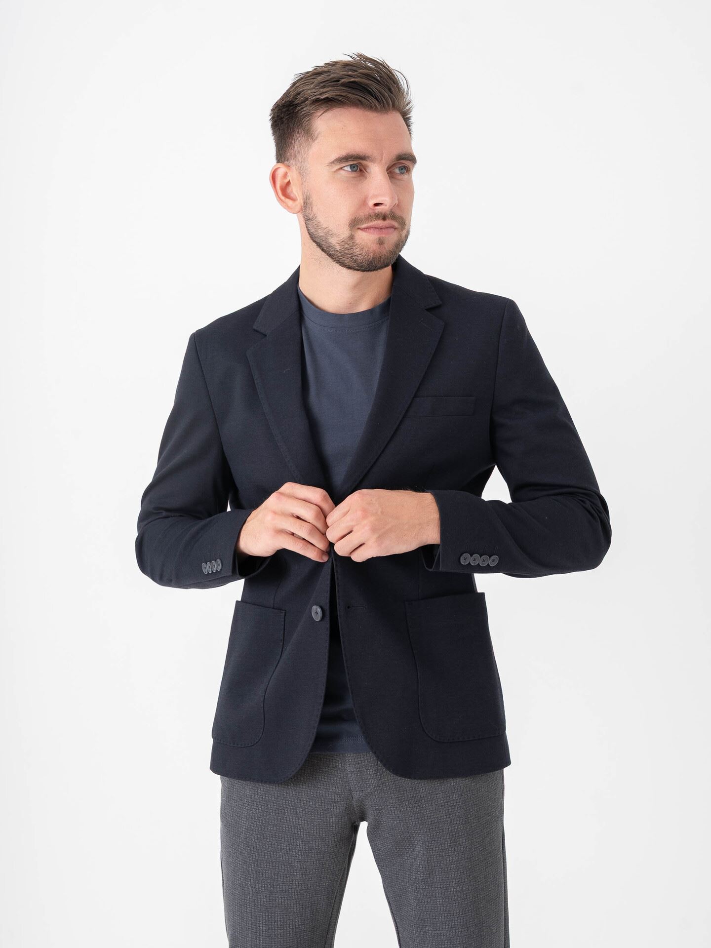 Selected Homme Slim-Lewis Lano Jersey Blazer Dark Navy