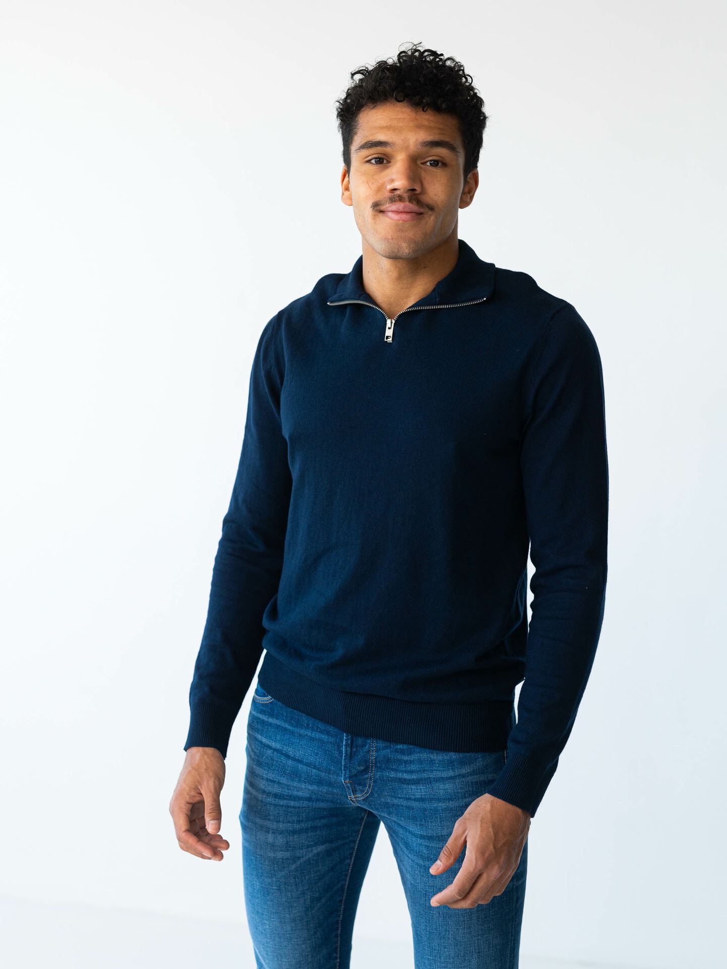 Jack and Jones Emil Knit Half Zip Navy Blazer