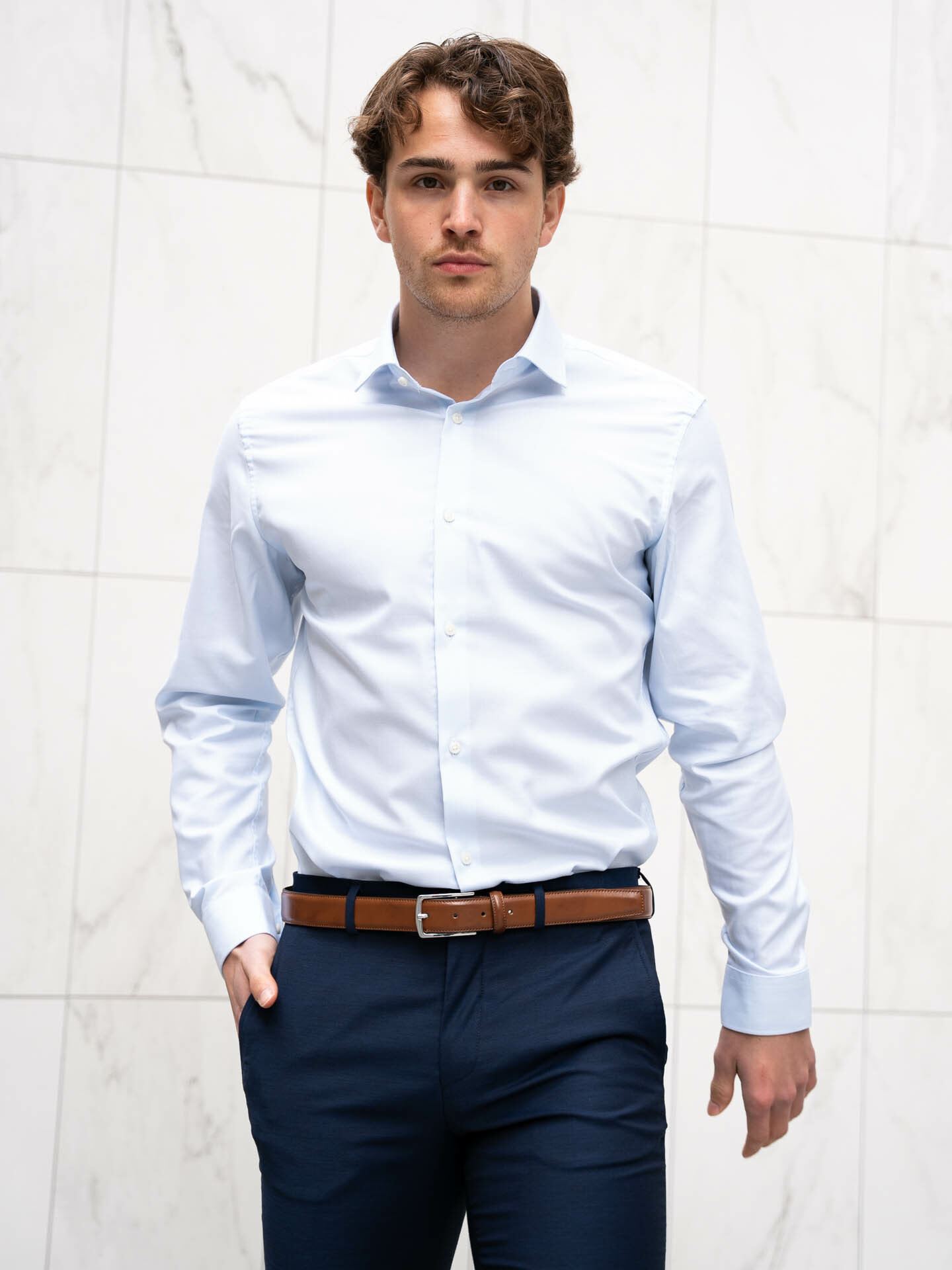 Jack and Jones Parker Shirt Long Sleeve Cashmere Blue