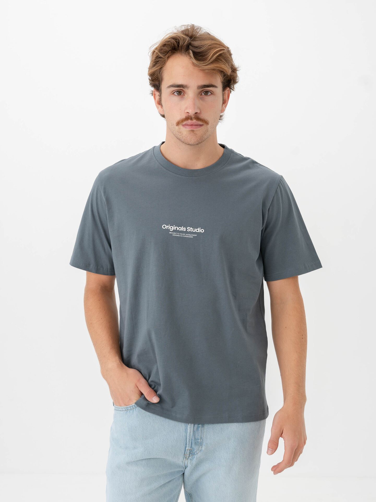 Jack and Jones Vesterbro Tee Short Sleeve Crew Neck Stormy Weather