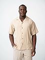Jack and Jones Aron Tencel Resort Shirt Short Sleeve Fields Of Rye