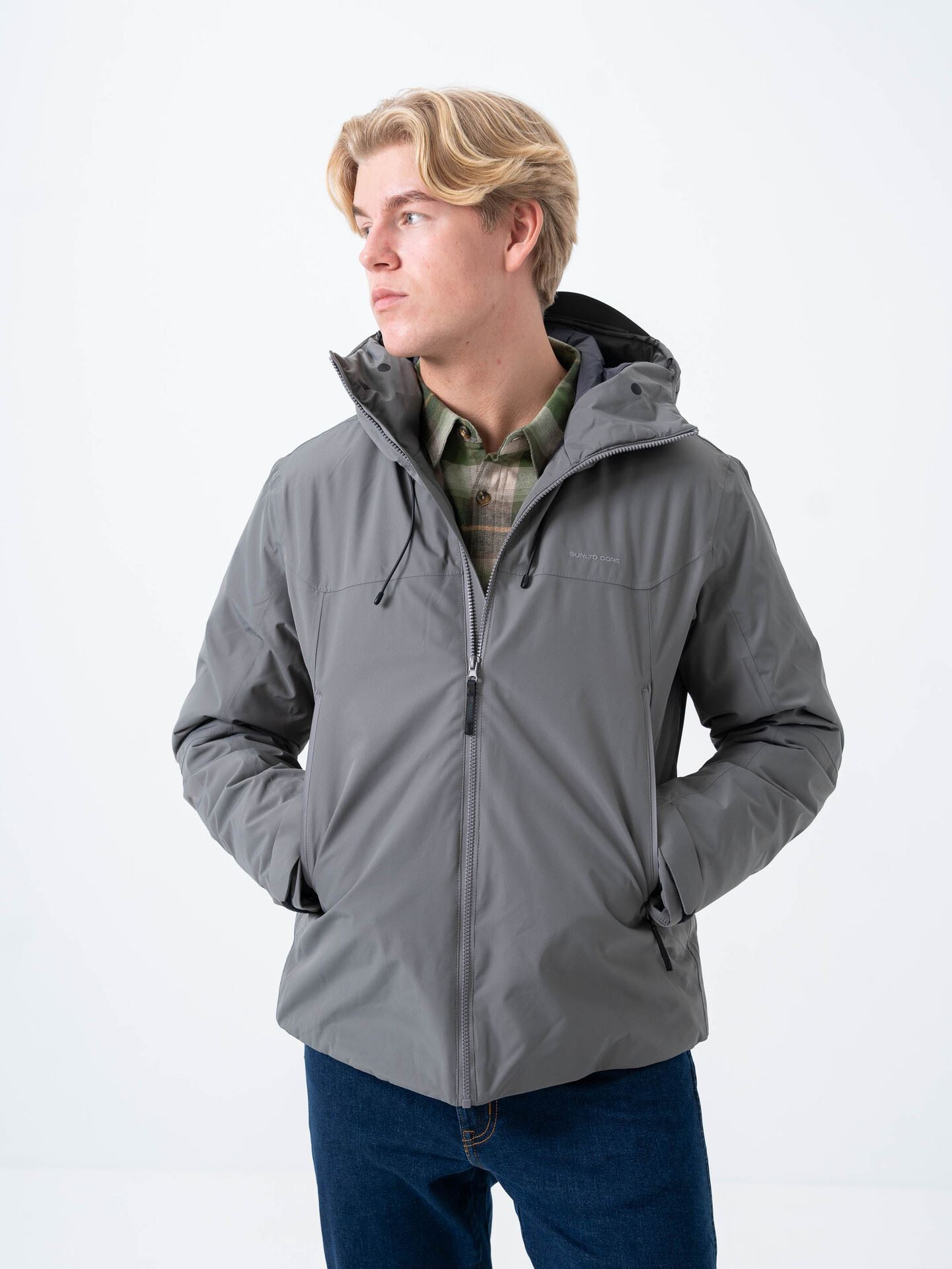 Jack and Jones Summit Padded Shell Jacket Gargoyle