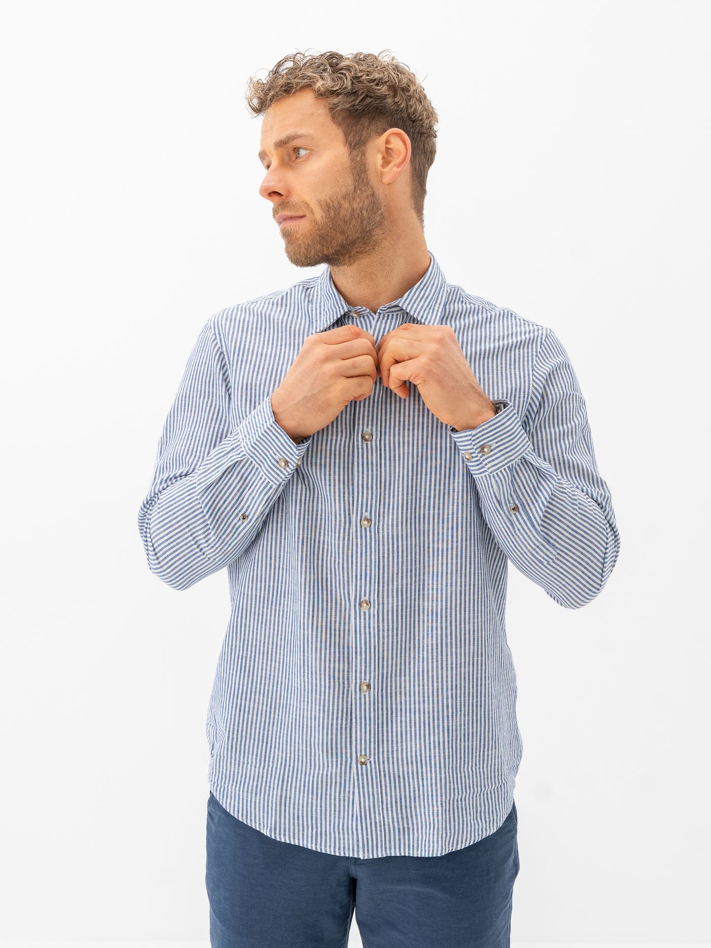 Jack and Jones Summer Shirt Long Sleeve Infinity Stripe