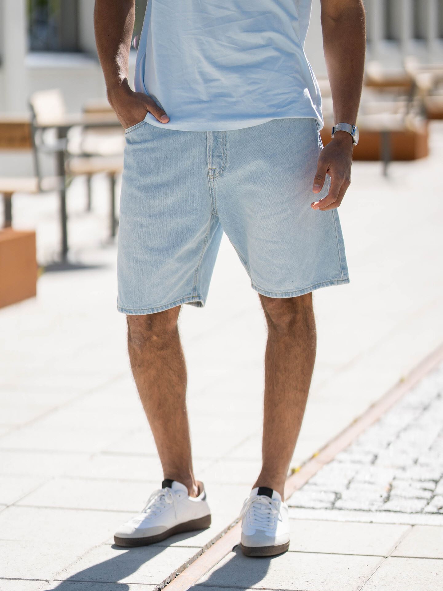 Jack and Jones Tony JJ Original Shorts Blue Denim