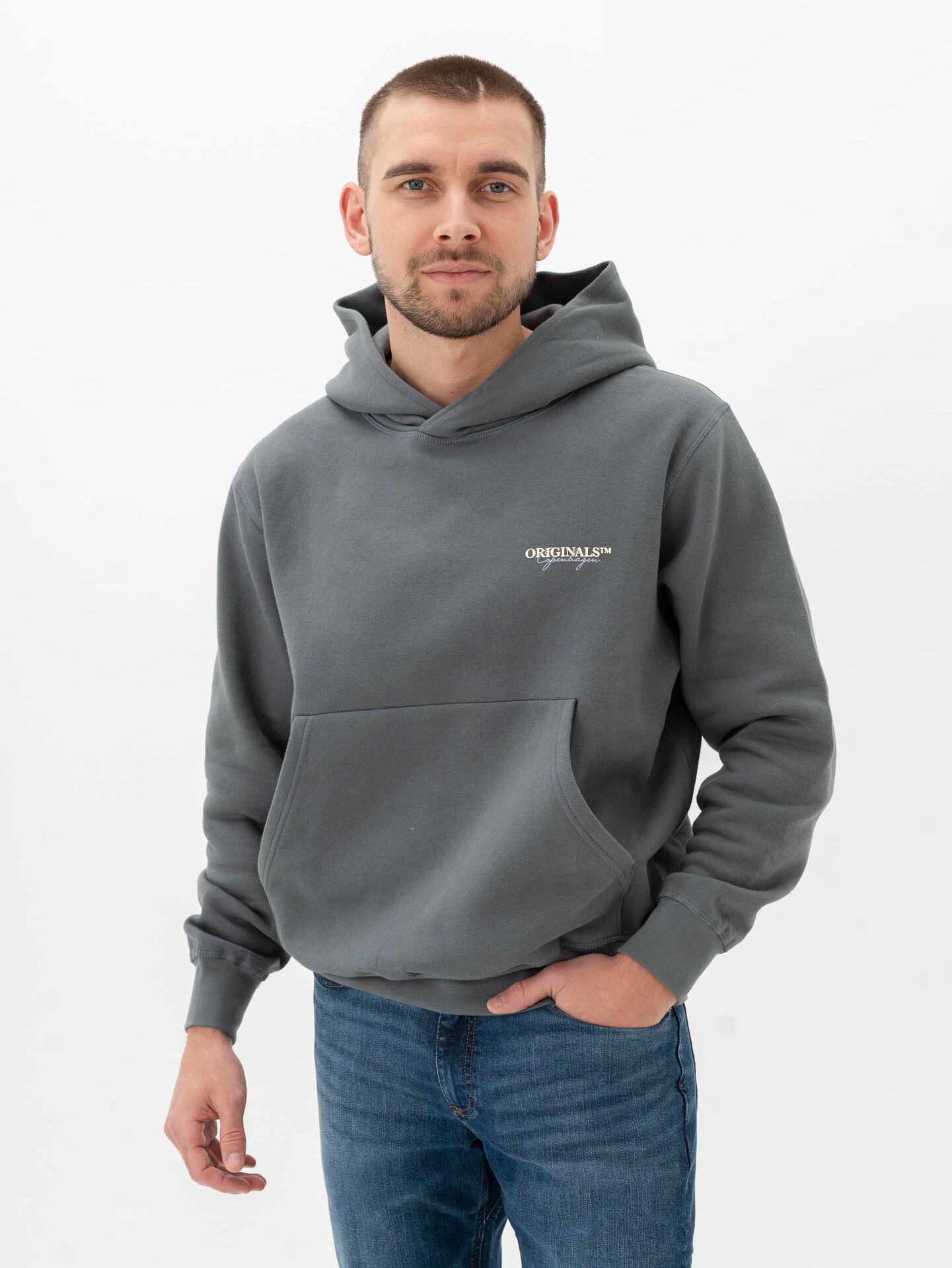 Jack and Jones Islington Back Sweat Hood Stormy Weather