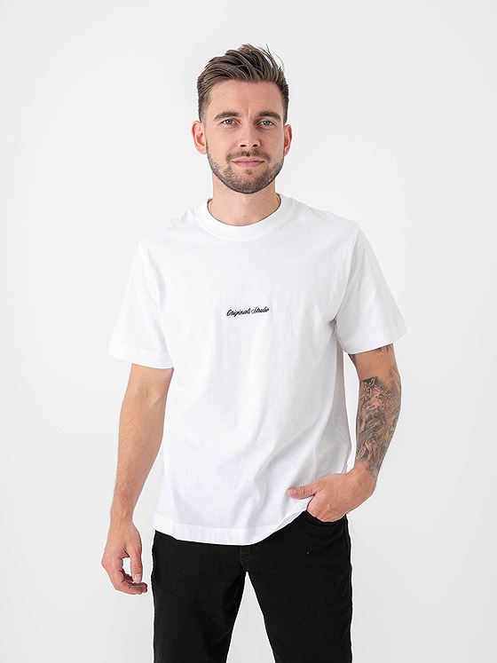 Jack and Jones Norrebro EMB Tee Short Sleeve Crew Neck Bright White