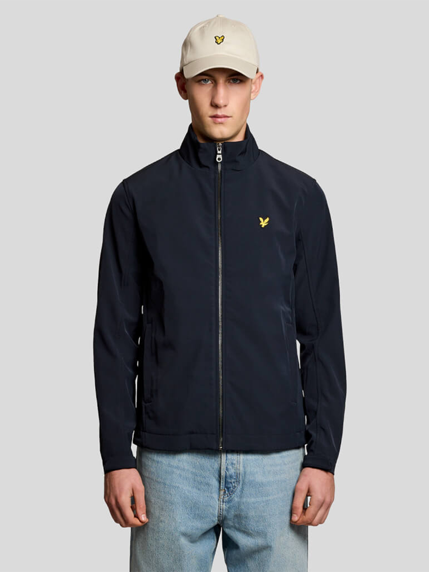 Lyle & Scott Mesh Back Softshell Funnel Neck Jacket Darn Navy