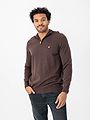 Lyle & Scott Cotton Merino Quarter Zip Jumper Espresso