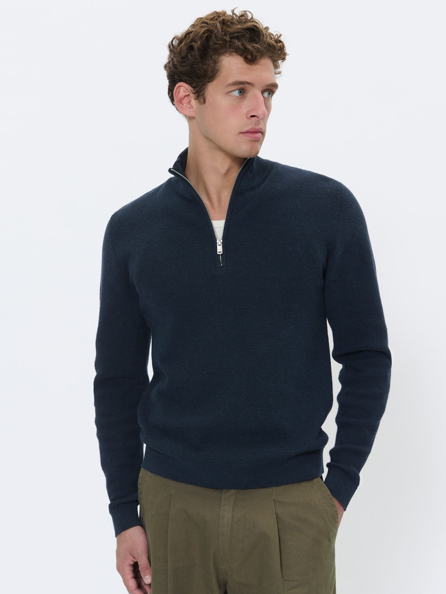 Matinique MAlagoon Half-Zip Pullover Dark Navy Melange