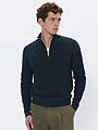 Matinique MAlagoon Half-Zip Pullover Dark Navy Melange