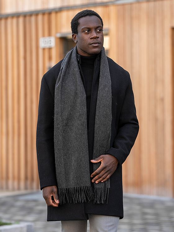 Matinique Wolan Wool Scarf Dark Grey Melange