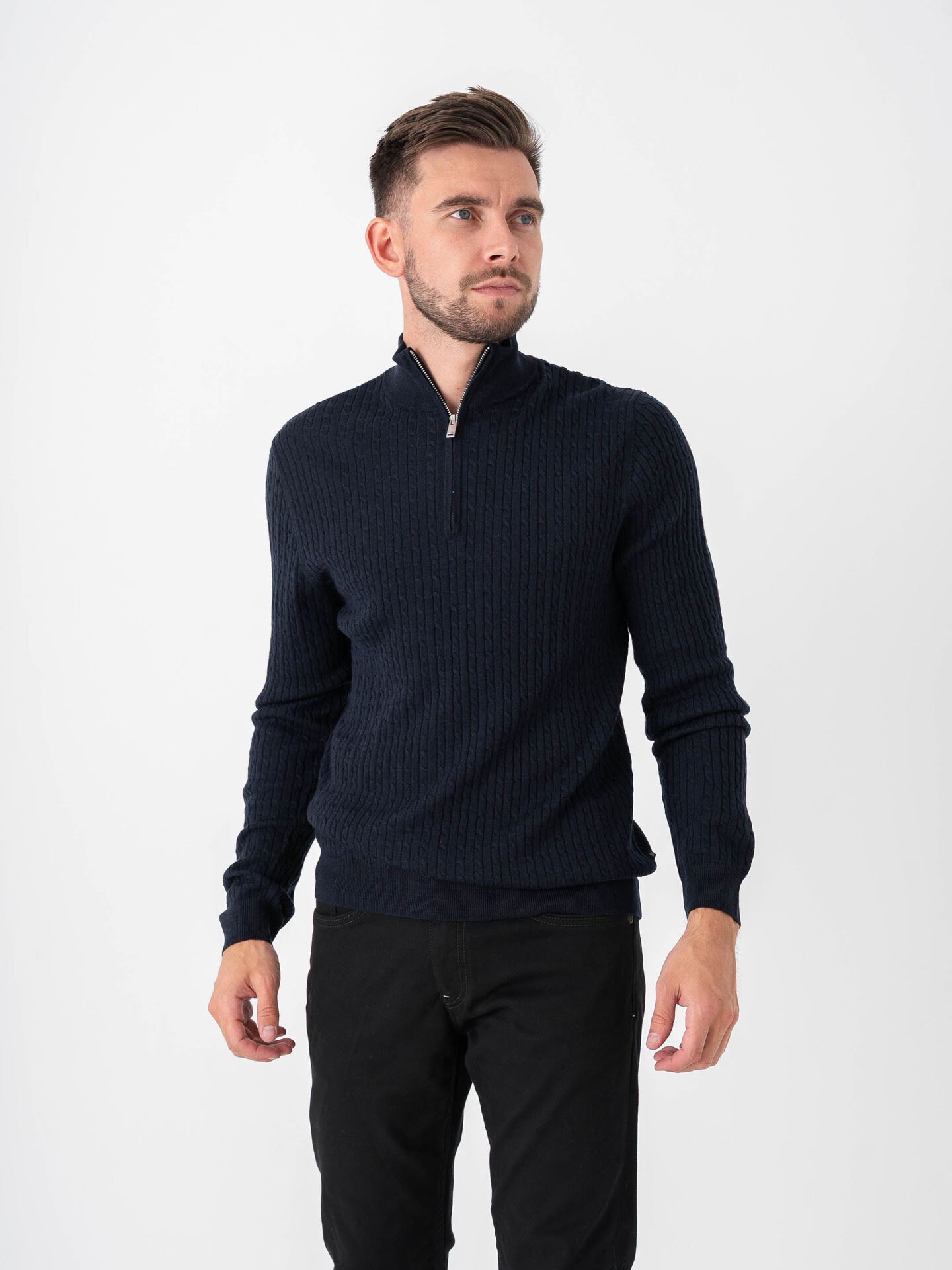 Matinique Mason SZ Cable Dark Navy Melange