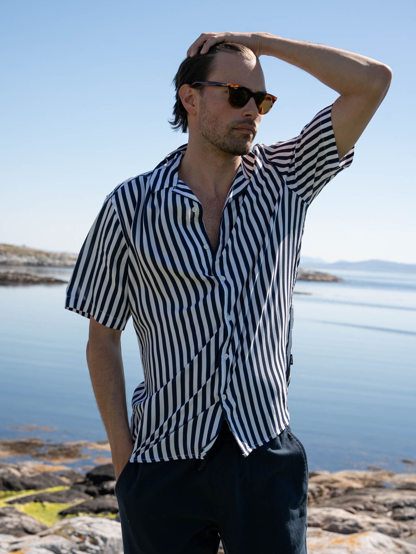 Only & Sons Wayne Life Short Sleeve Viscose Shirt Dress Blues