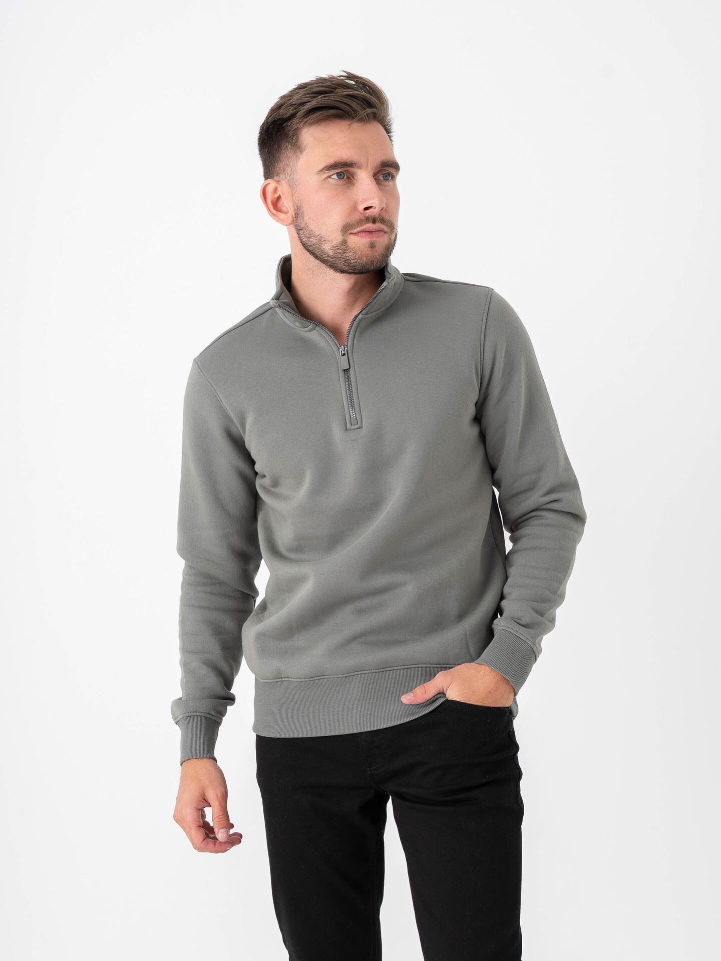 Only & Sons Ceres Half Zip Sweat Castor Gray