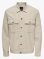 Only & Sons Kennet Long Sleeve Linen Overshirt Silver Lining