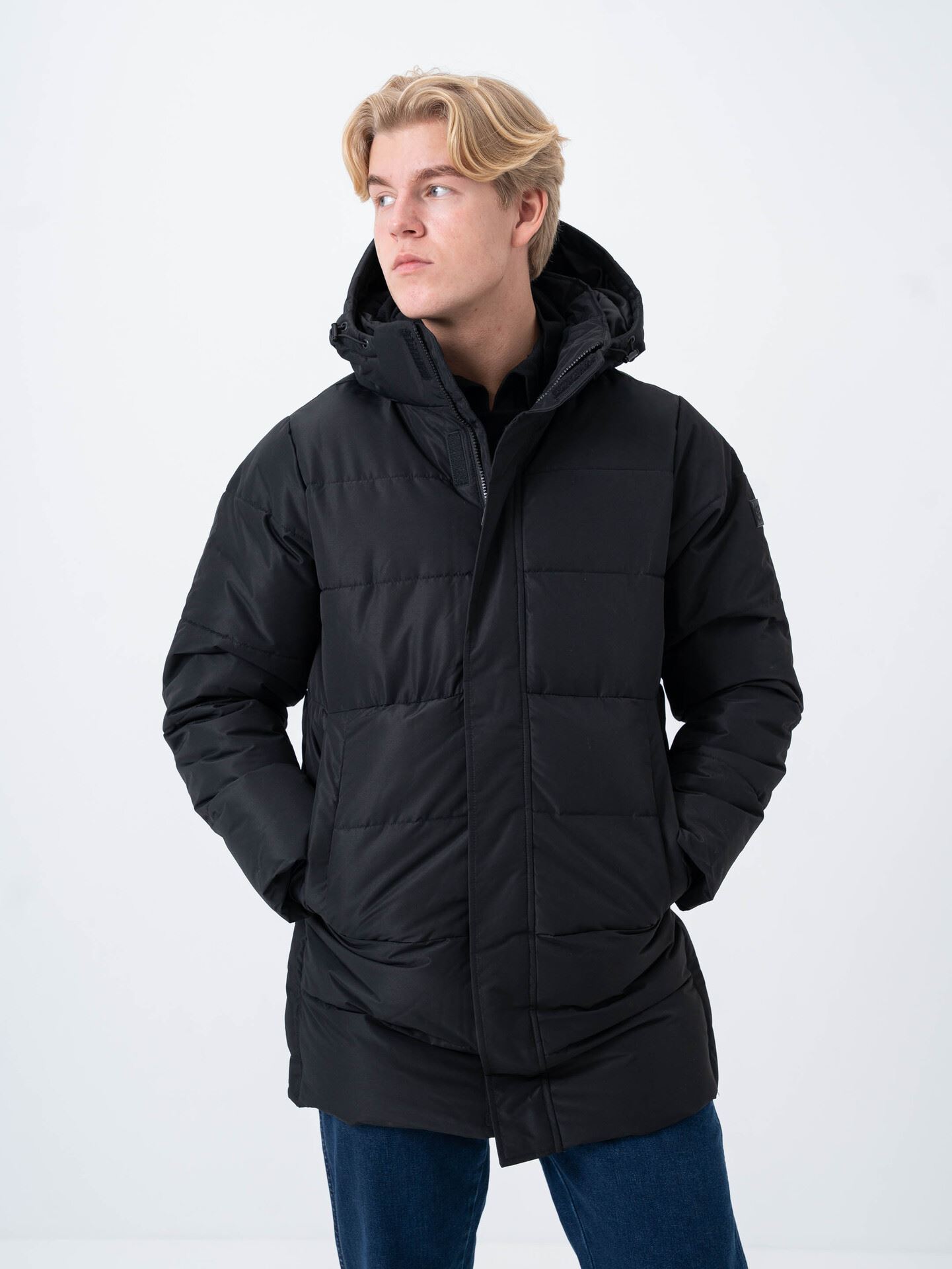 Only & Sons Carl Life Long Quilted Coat Black