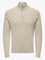 Only & Sons Phil Reg Cotton Half Zip Knit Silver Lining