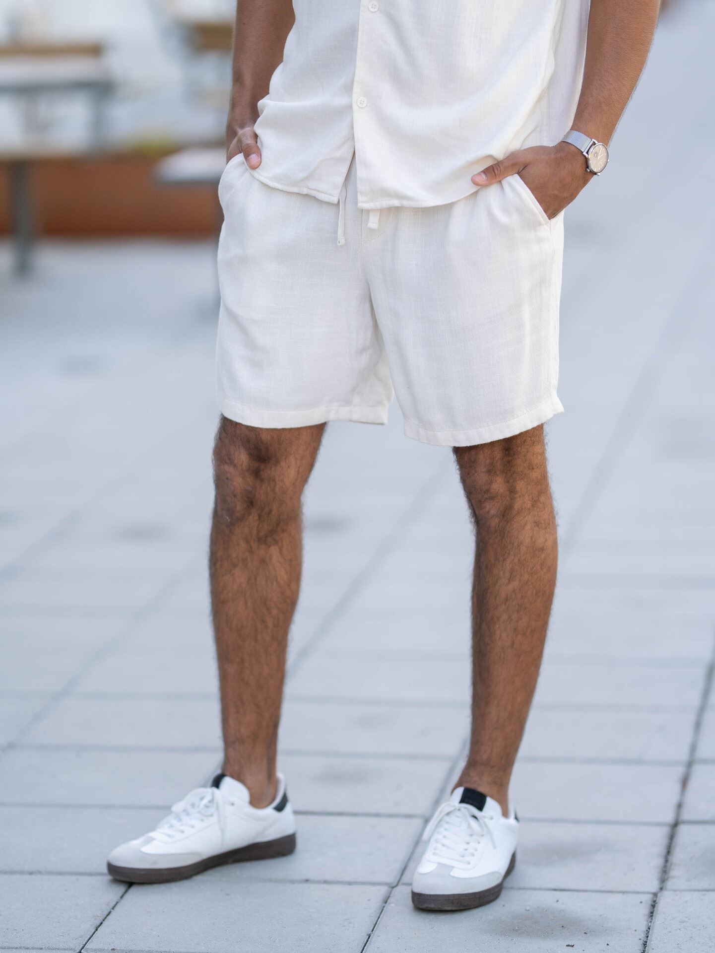 Only & Sons Tel Viscose Lin Shorts White