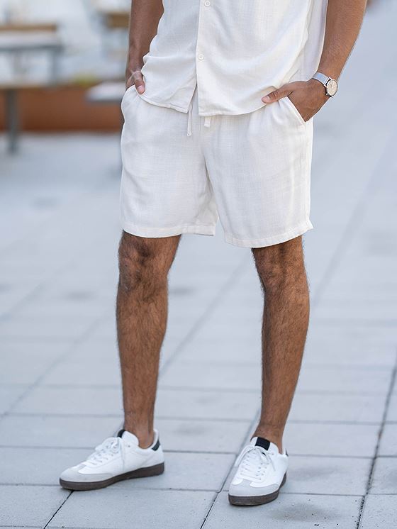 Only & Sons Tel Viscose Lin Shorts White