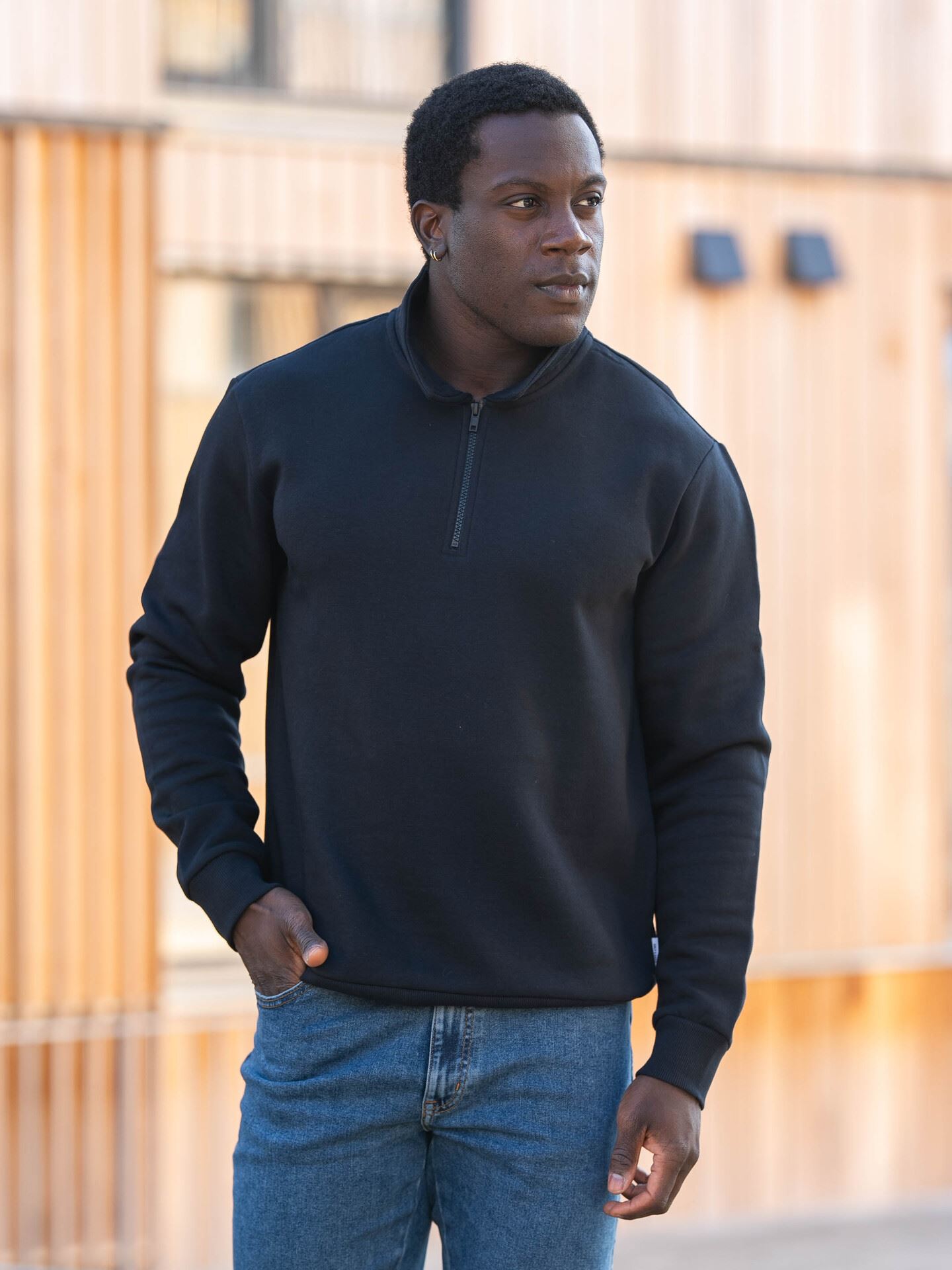 Only & Sons Ceres 1/4 Zip Sweat Polo Black