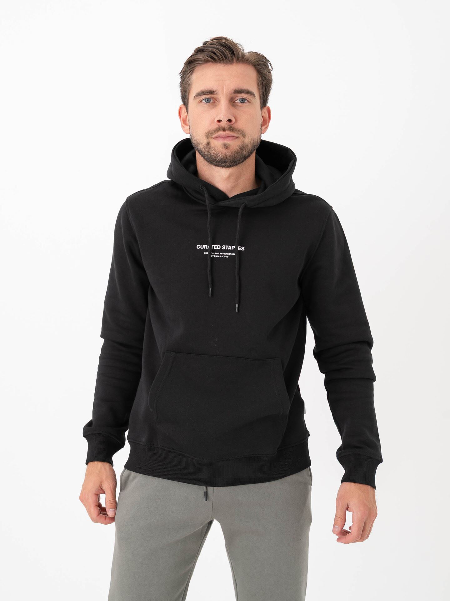 Only & Sons Curated Reg Hoodie Sweat Black