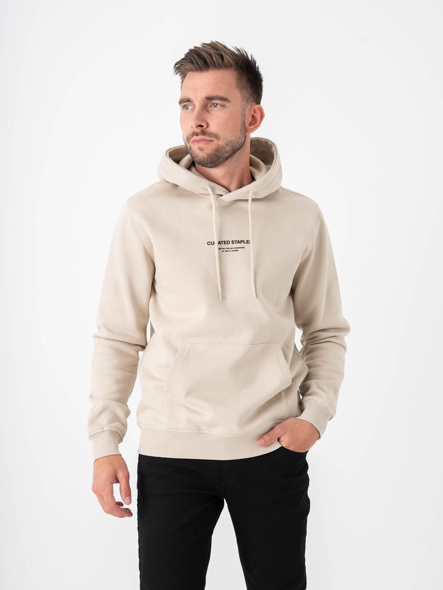 Only & Sons Curated Reg Hoodie Sweat Silver Lining
