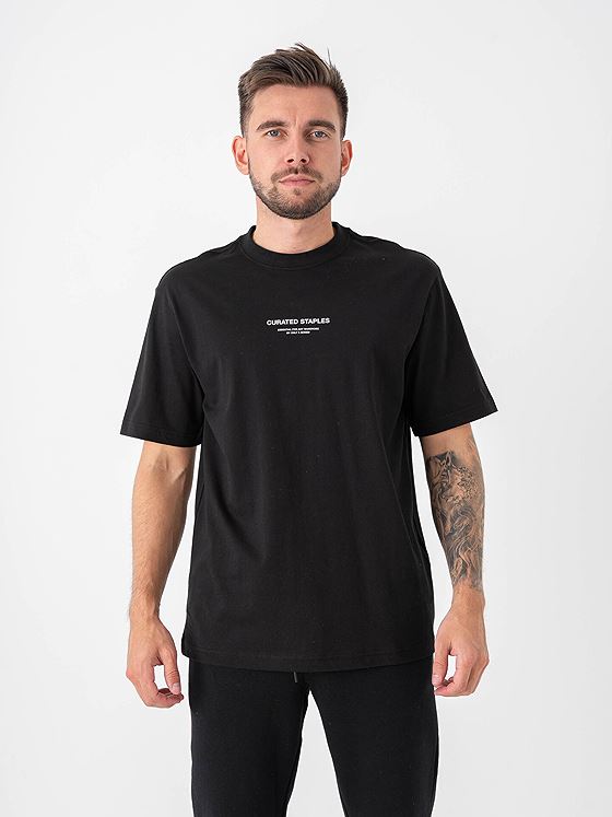 Only & Sons Curated Relaxed Print Short Sleeve Tee Black