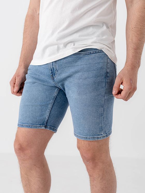 Only & Sons Weft Denim Shorts Light Blue Denim