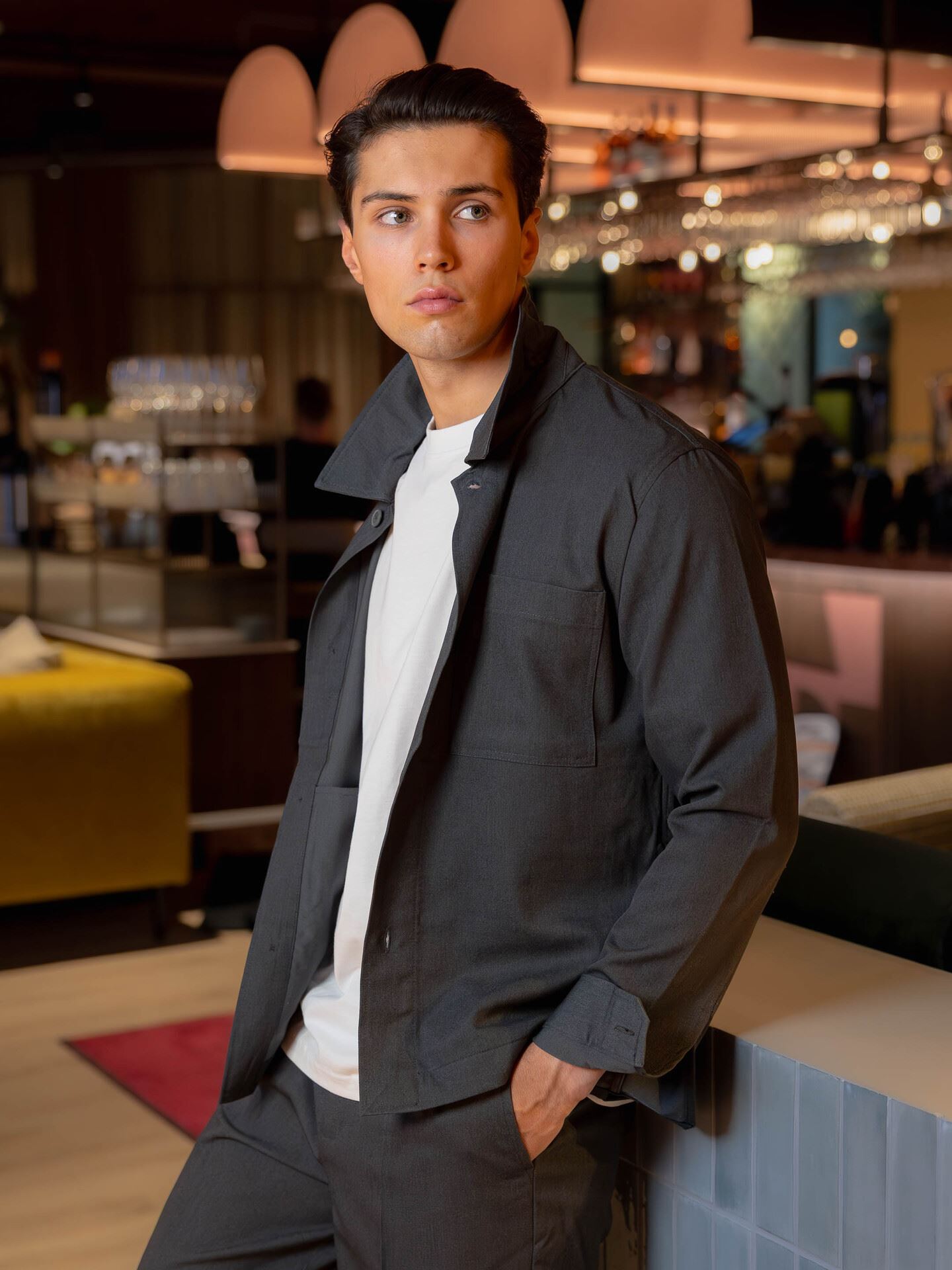 Only & Sons Miro Tailored Regular Overshirt Dark Grey Melange