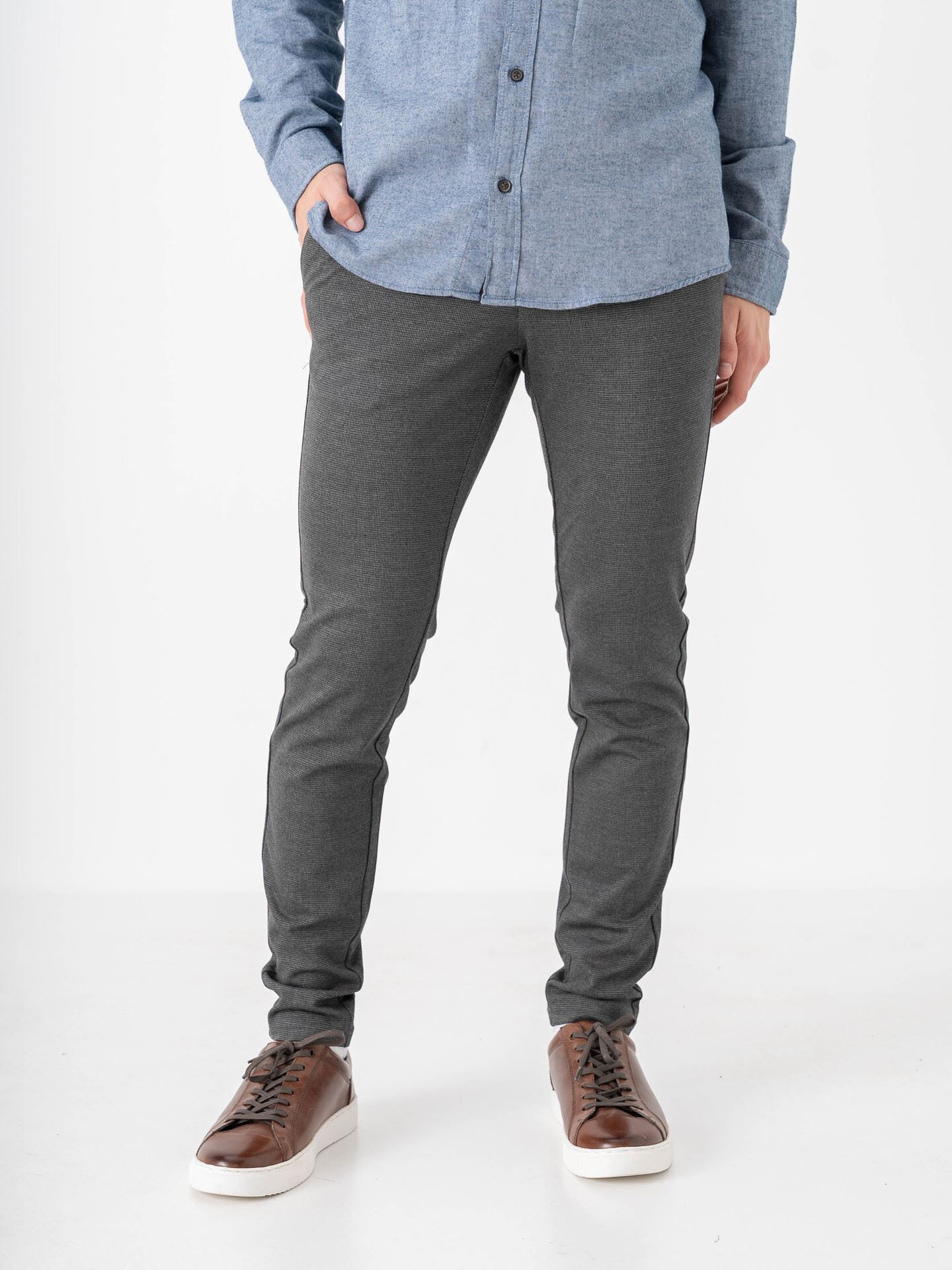 Only & Sons Mark Slim Check Pant Jet Black