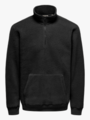 Only & Sons Emilio Reg Teddy Zip Sweat Black
