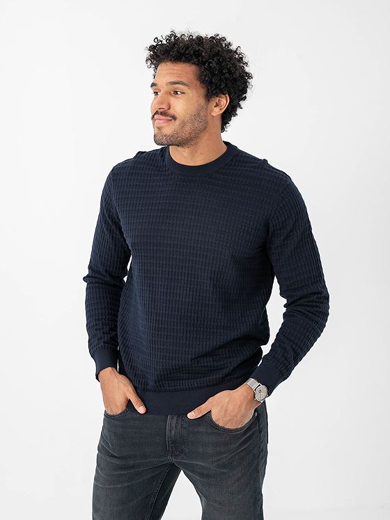 Only & Sons Berry Regular Long Sleeve Crew Knit Dark Sapphire